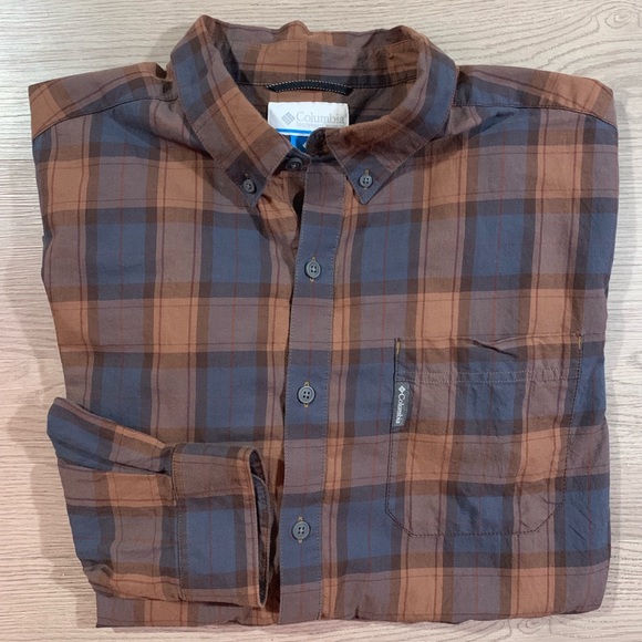 Columbia Other - Columbia Long Sleeve Oxford - Orange/Blue